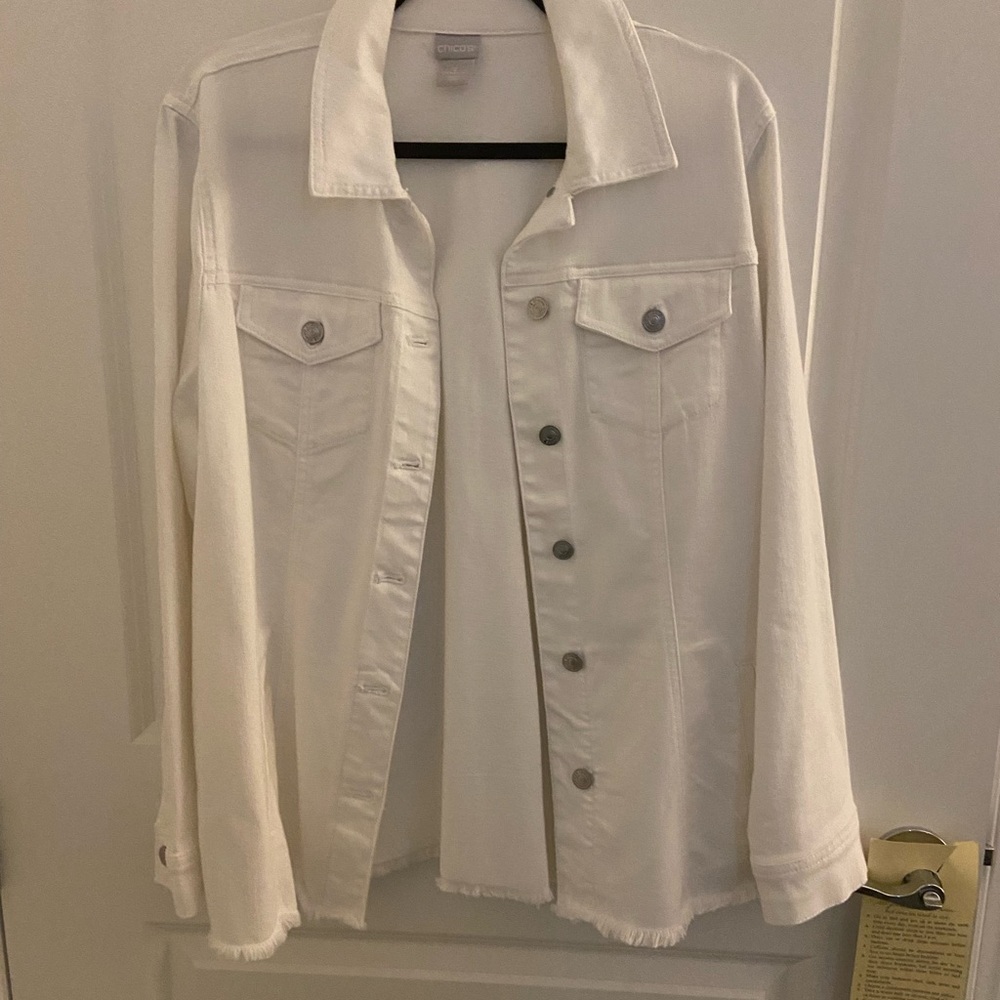 Chico's Classic White Jean Jacket